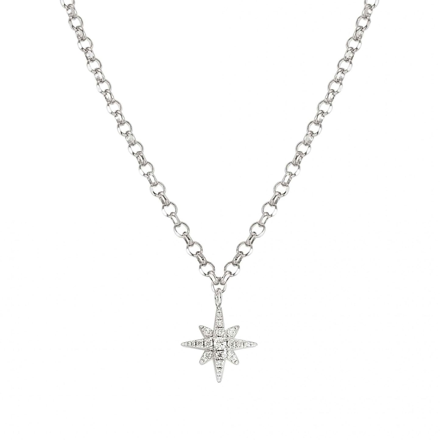 Sweetrock Silver & CZ Wind Rose Necklace
