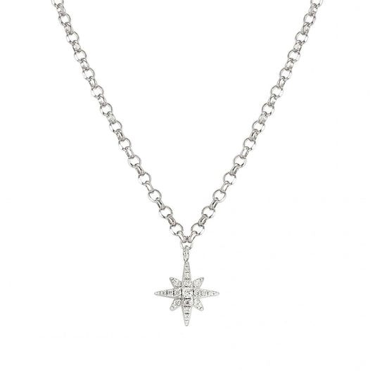 Sweetrock Silver & CZ Wind Rose Necklace