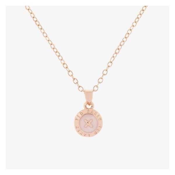 Elvina Rose Gold Finish Pink Enamel Mini Button