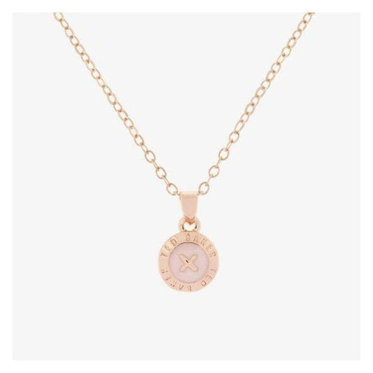 Elvina Rose Gold Finish Pink Enamel Mini Button