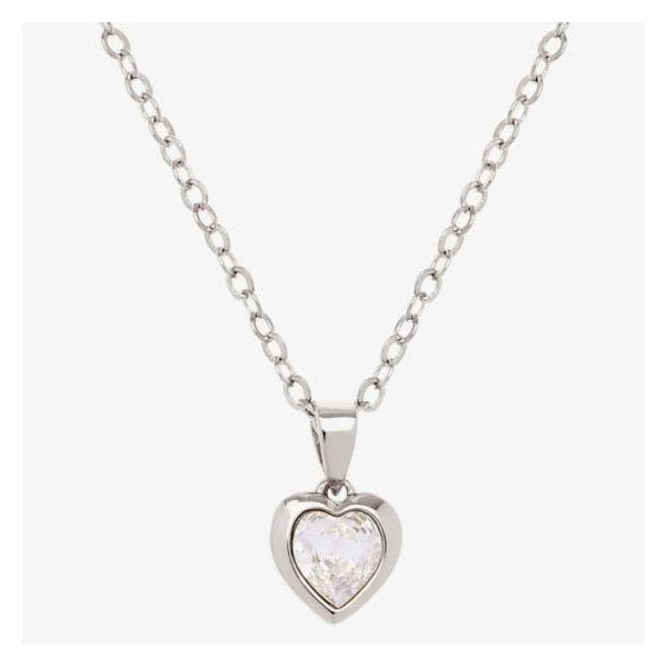 Hannela Silver Finish Crystal Heart Pendant