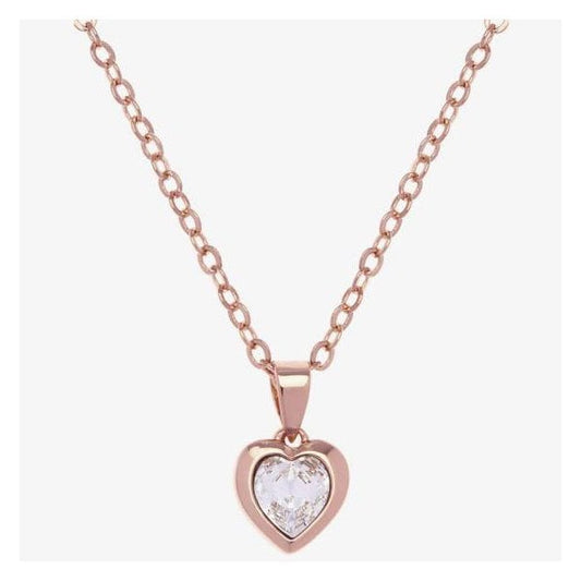 Hannela Rose Gold Finish Crystal Heart Pendant