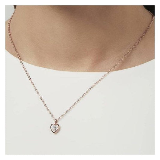 Hannela Rose Gold Finish Crystal Heart Pendant