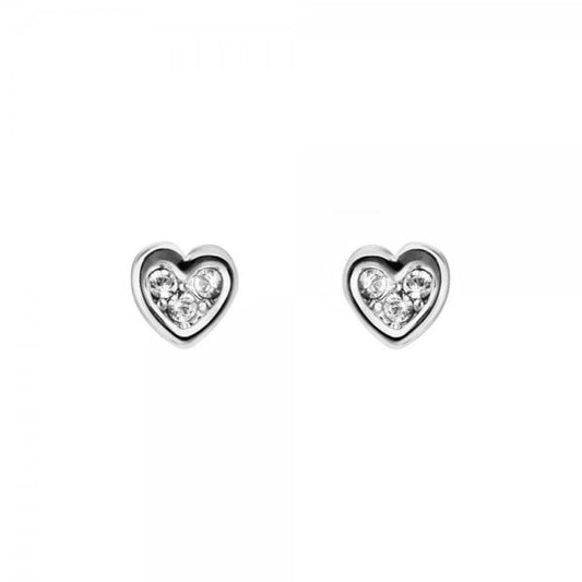 Neena Silver Finish Nano Heart Stud Earrings