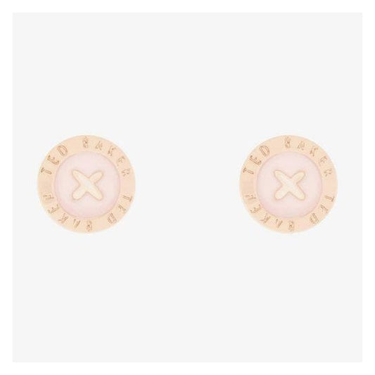 Eisley Rose Gold Finish Pink Enamel Mini Button