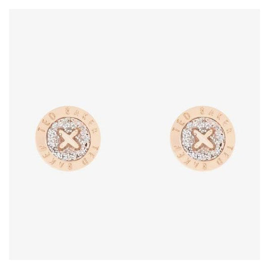Eisley Rose Gold Finish Glitter Enamel Mini Button