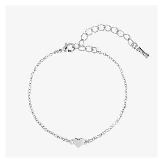 Harsa Silver Finish Tiny Heart Bracelet