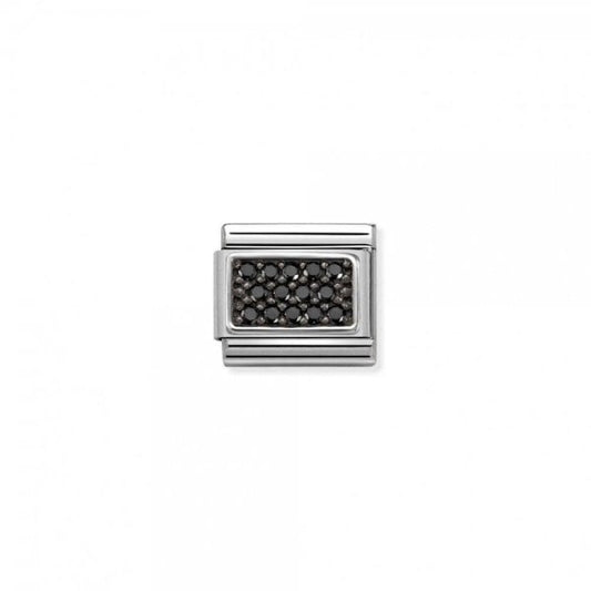 Black Pave Silver Charm