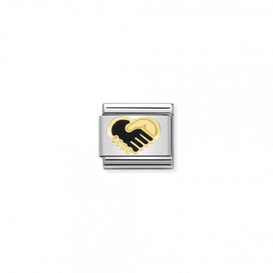 Classic Gold Heart Handshake Charm