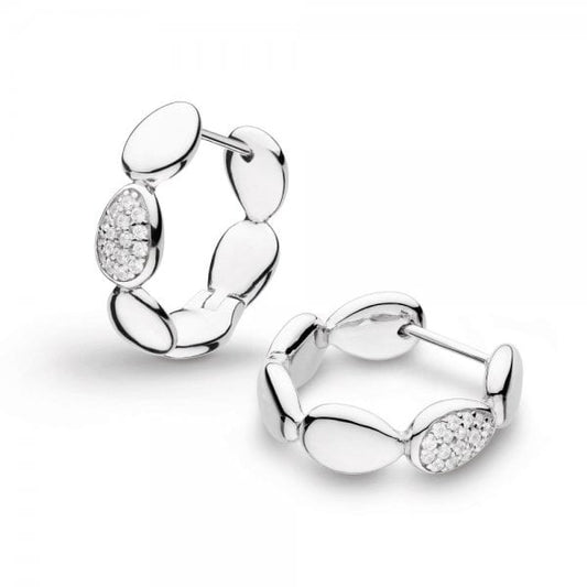 Coast Pebble Glisten Zirconia Hinged Hoop Earrings