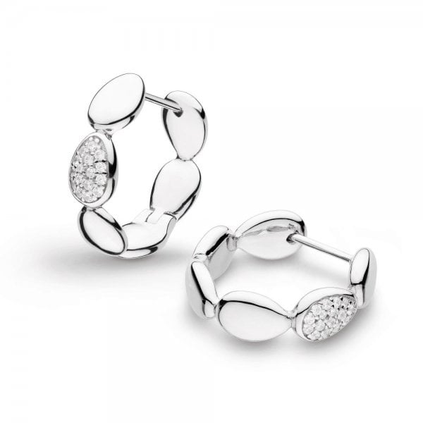 Coast Pebble Glisten Zirconia Hinged Hoop Earrings