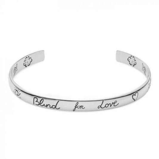 Aureco Black Silver Blind For Love Heart Bangle