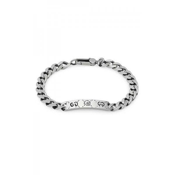 Ghost Sterling Silver Bar Bracelet 17cm