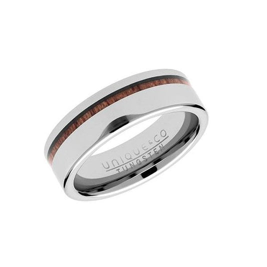 Gents Tungsten Carbide & Wood Ring SIZE 62