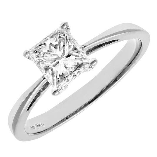 1.00ct Diamond, Platinum, Solitaire Ring - N