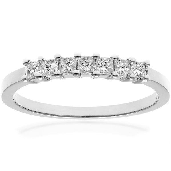 0.33ct Diam, White Gold, 7 Stone Eternity Ring - P