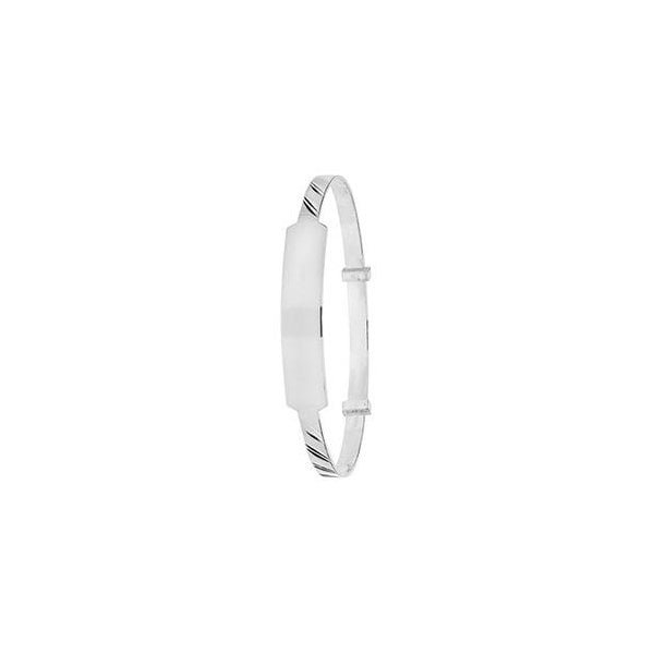 SILVER BABIES' ROUND DIA CUT ID EXPANDABLE BANGLE