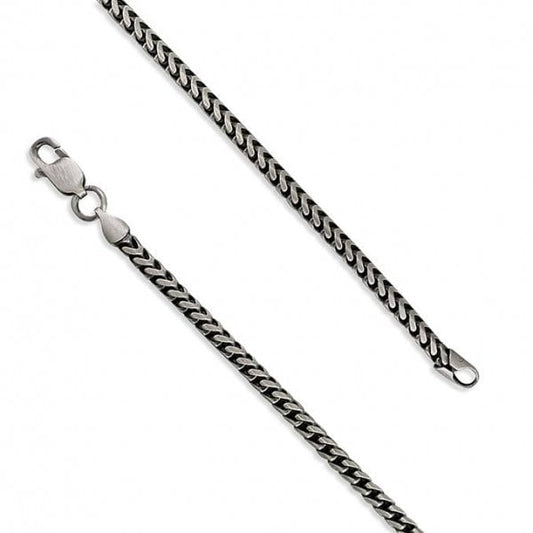 Oxidised Silver Gents Necklace Chain - 56cm