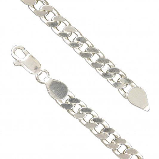 Sterling Silver Bracelet - 23cm, Flat Curb
