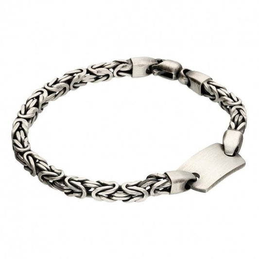 Oxidised Sterling Silver Bracelet - 22cm Twist