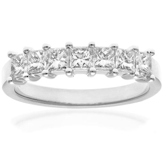 1.00ct Diamond, 7-stone, Platinum Eternity Ring-N