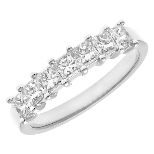 1.00ct Diamond, 7-stone, Platinum Eternity Ring-N