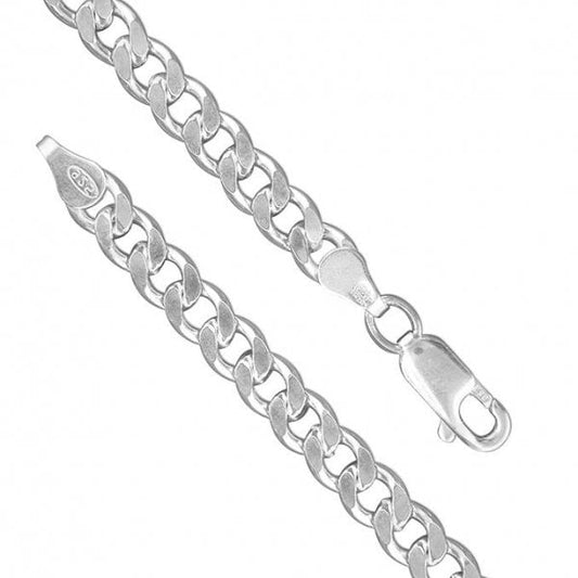Sterling Silver Gents Chain - 61cm, Flat Open Curb