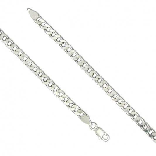 NECKLACE SILVER FLAT CURB 20IN