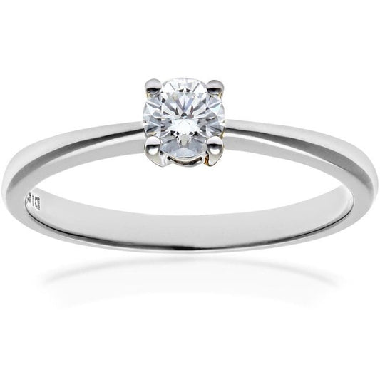 0.25ct Diamond, 18k White Gold, Solitaire Ring - L