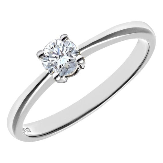 0.25ct Diamond, 18k White Gold, Solitaire Ring - L