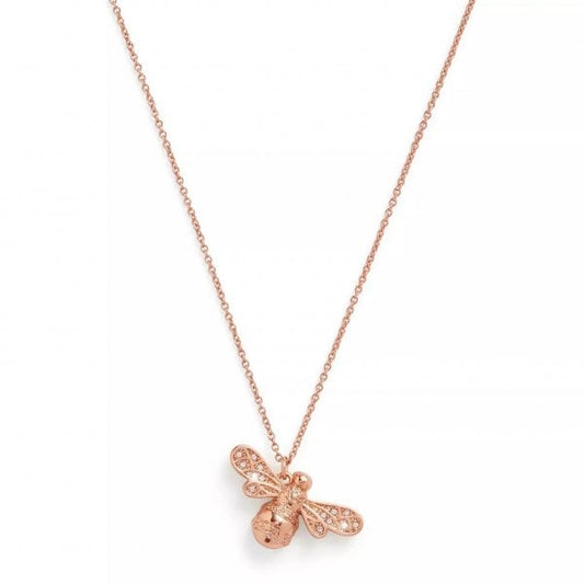 Rose Gold Tone Sparkle Bee Pendant