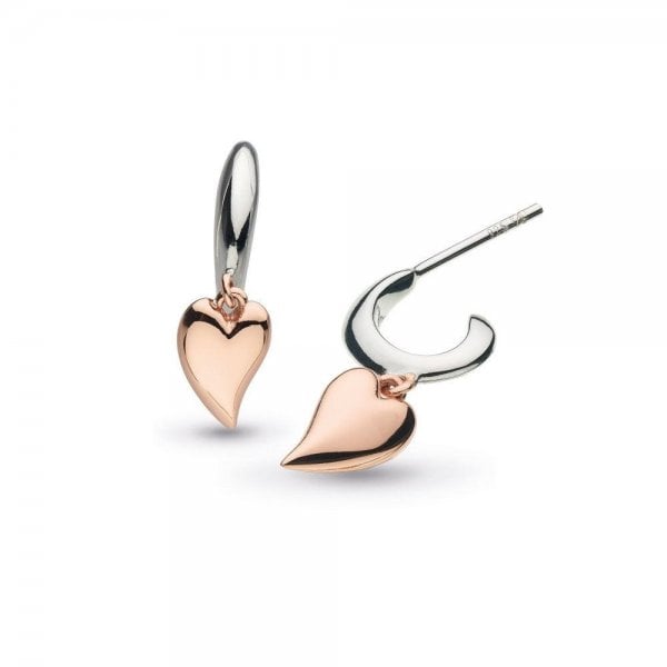 Desire Kiss Plate Mini Heart Hoop Drop Earrings