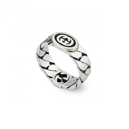 Interlocking G Ring Sterling Silver - Size 15