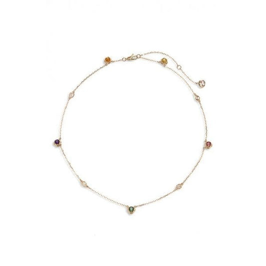 Interlocking G Necklace - Yellow Gold, Multistone