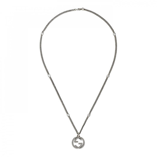 Gucci Interlocking Silver Pendant Necklace - 50CM