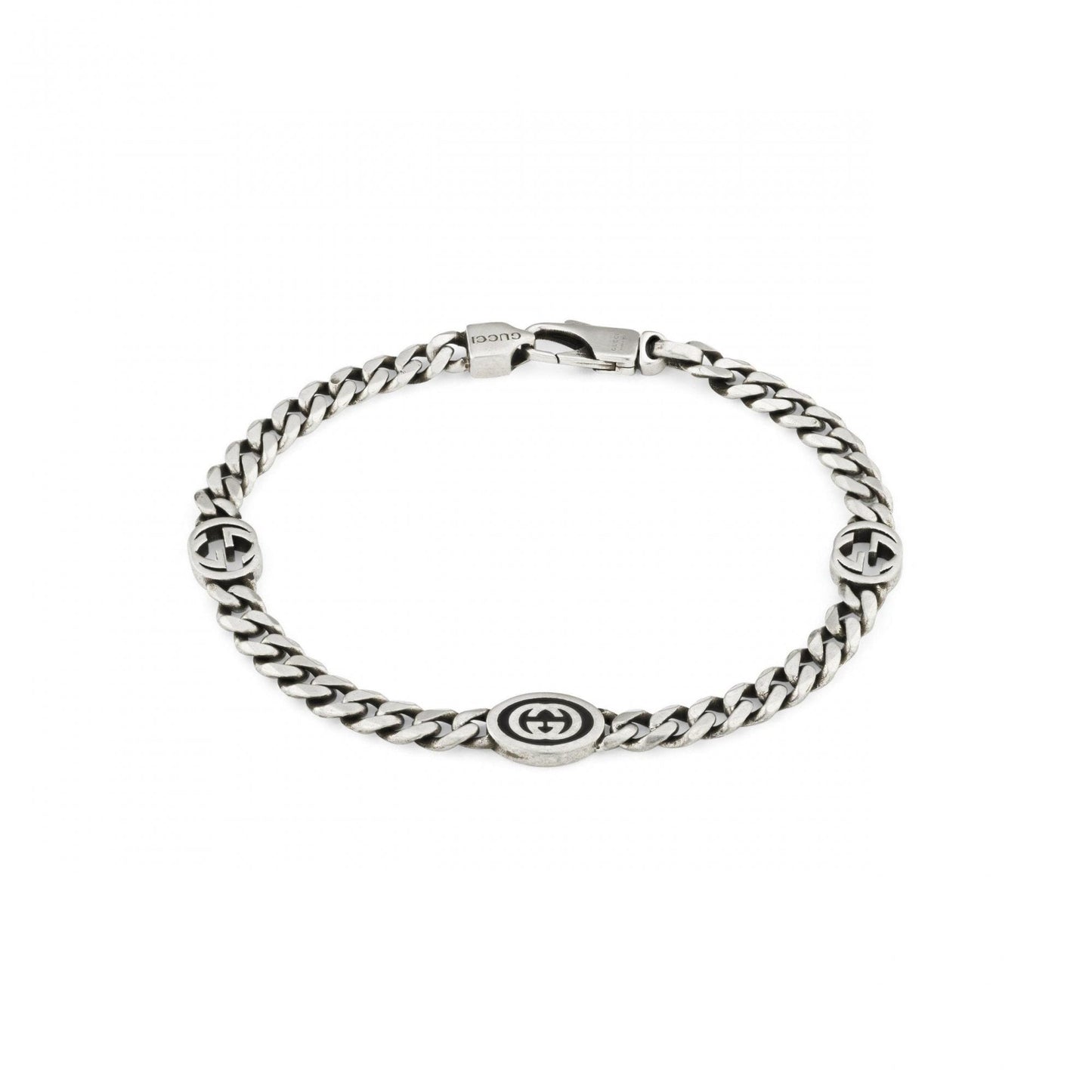 Interlocking G Sterling Silver Bracelet 19cm