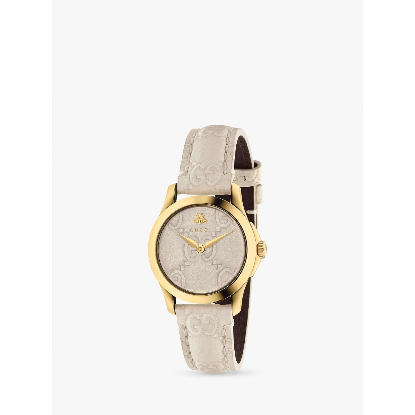 Gucci G-Timeless White Leather Strap Watch