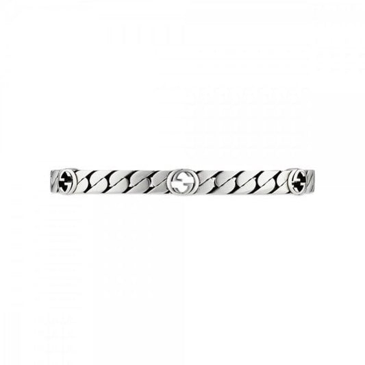 Interlocking G Sterling Silver Bracelet Rigid 18cm