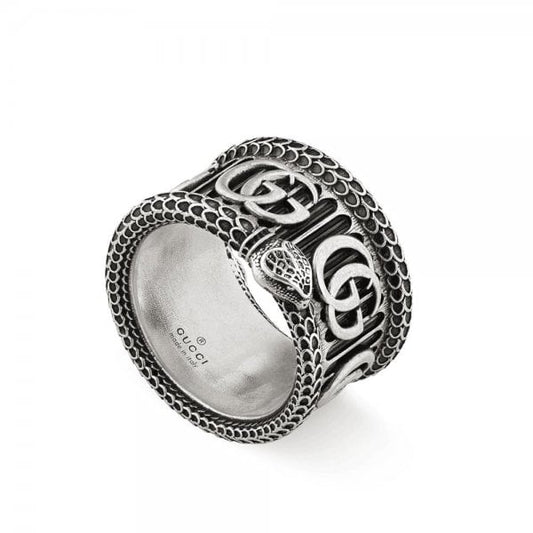 Marmont Aged Silver Snake Ring SIZE 19