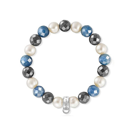 Charm Club Grey, Blue & White Bead Charm Bracelet
