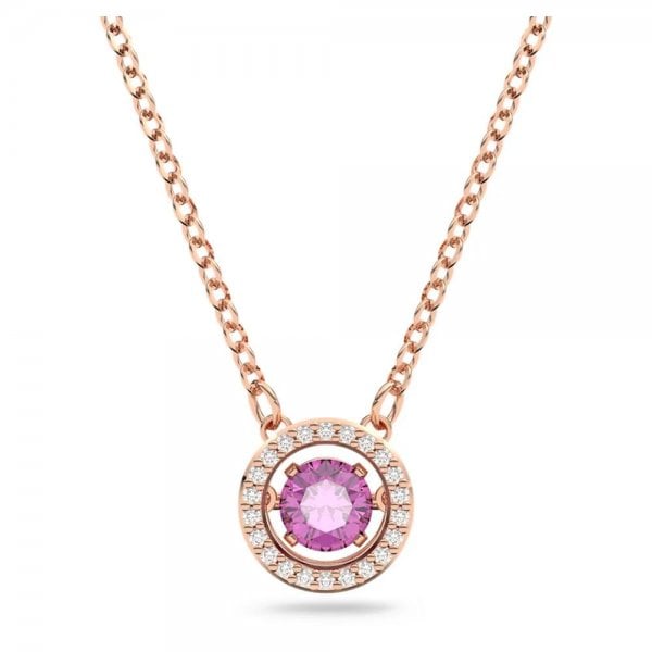 Sparkling Dance pendant Purple, Rose-gold tone