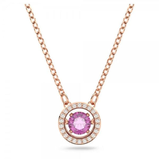 Sparkling Dance pendant Purple, Rose-gold tone
