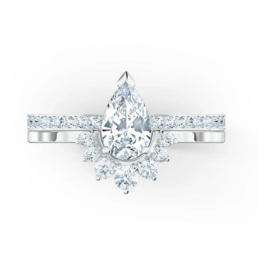 Attract ring Set (2), Pear cut crystal