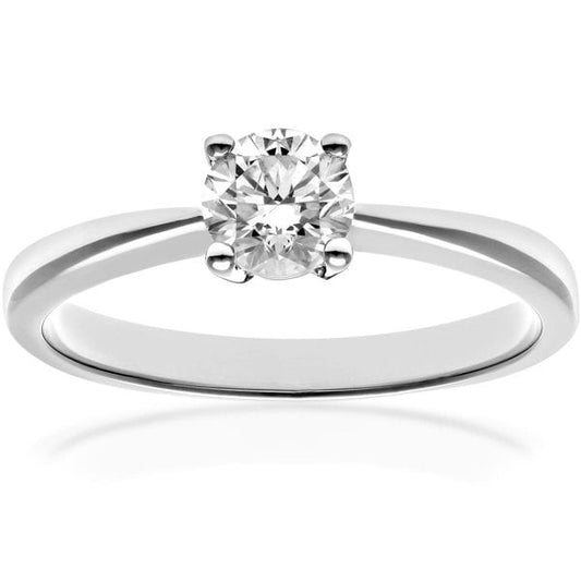 0.5ct Diamond, 18k White Gold Ring - Size M