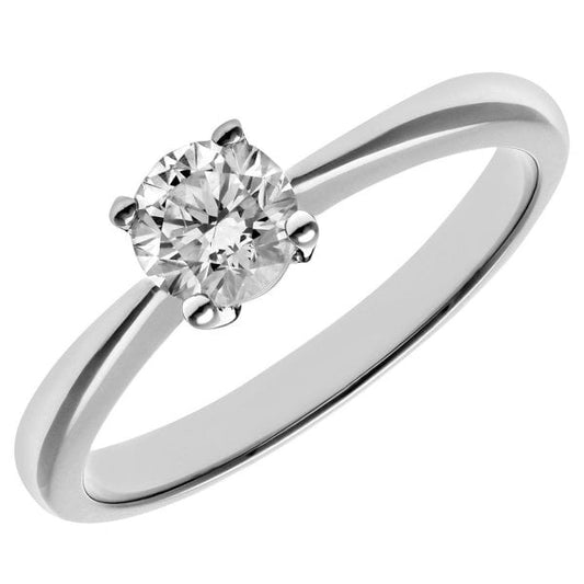0.5ct Diamond, 18k White Gold Ring - Size M