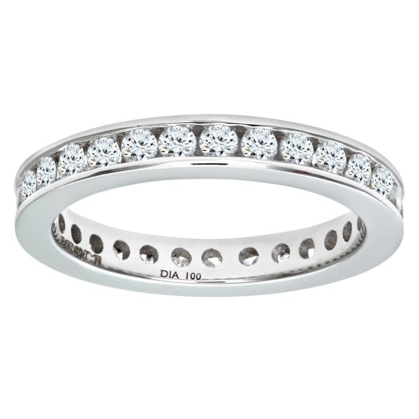 Diamond, 18k White Gold Ring - Size L