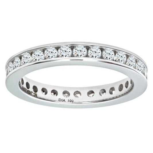 Diamond, 18k White Gold Ring - Size L