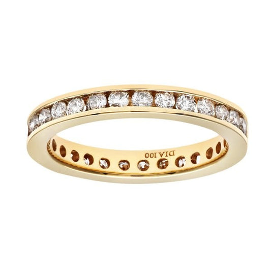 Diamond, 18k Yellow Gold Ring - Size N