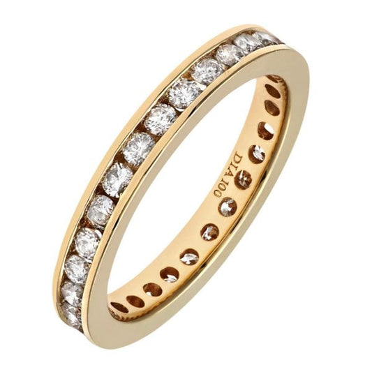 Diamond, 18k Yellow Gold Ring - Size N