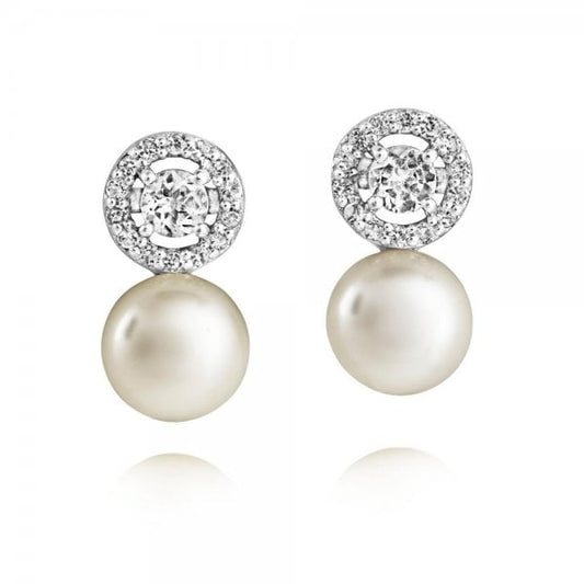 SILVER AND PEARL AMBERLEY EARRINGS